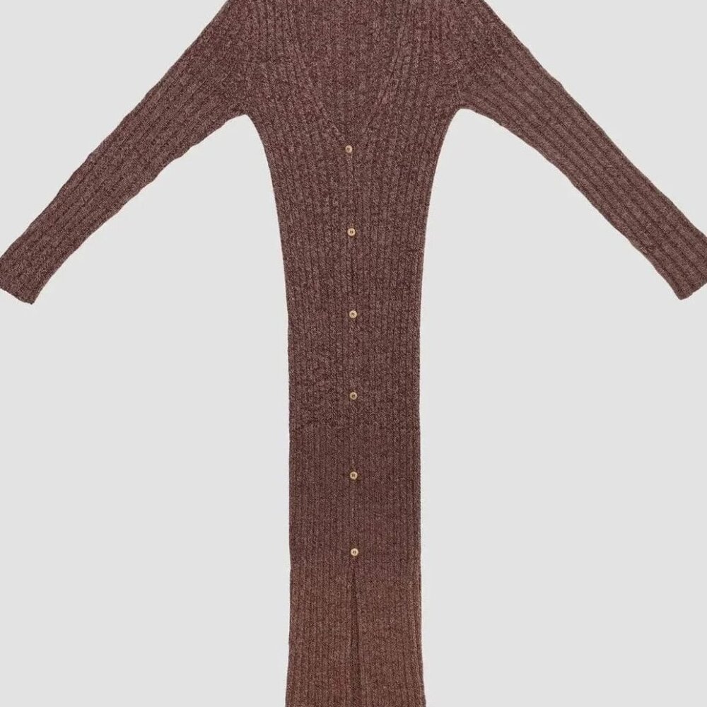 Baserange Loulou Cardigan/Dress in Burgundy Melange